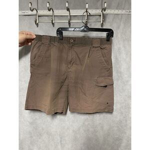Simms Shorts Men's L Brown Nanosphere Outdoor Fishing‎ Zip Pockets Elastic Waist